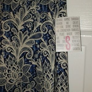 LulaRoe Maxi Skirt Small Blue White Lotus Paisley